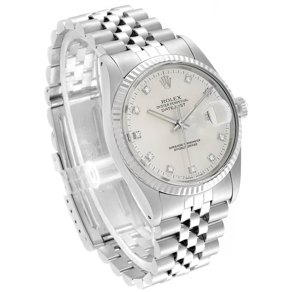The Rolex Vintage Collection 16014 Men's Stainless Steel Silver Dial 16014 Men's Stainless Steel Silver Dial model is shown angled from the front-left, showcasing the dial, bezel, and bracelet.
