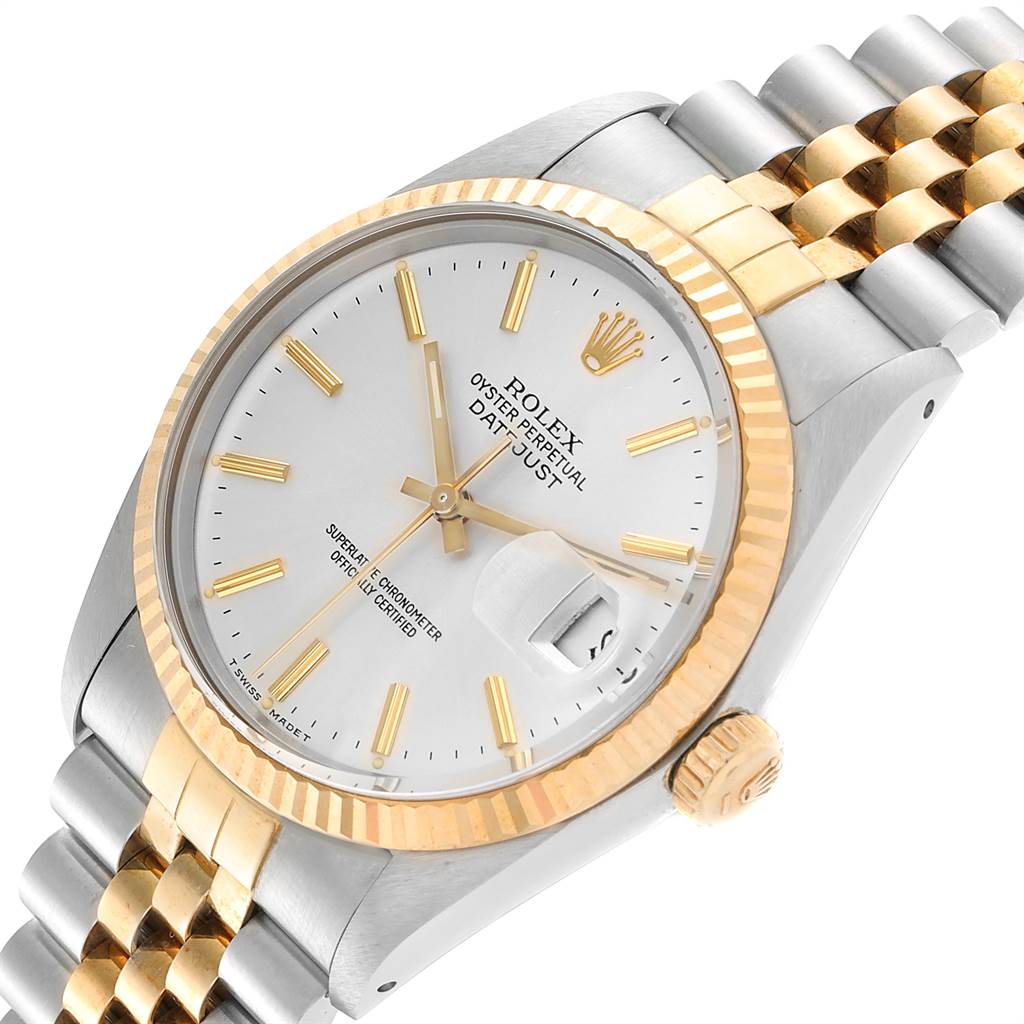 The Rolex Vintage Collection 16013 Men's Stainless Steel Silver Dial 16013 Men's Stainless Steel Silver Dial watch is shown at an angled close-up, highlighting the dial, bezel, and bracelet.