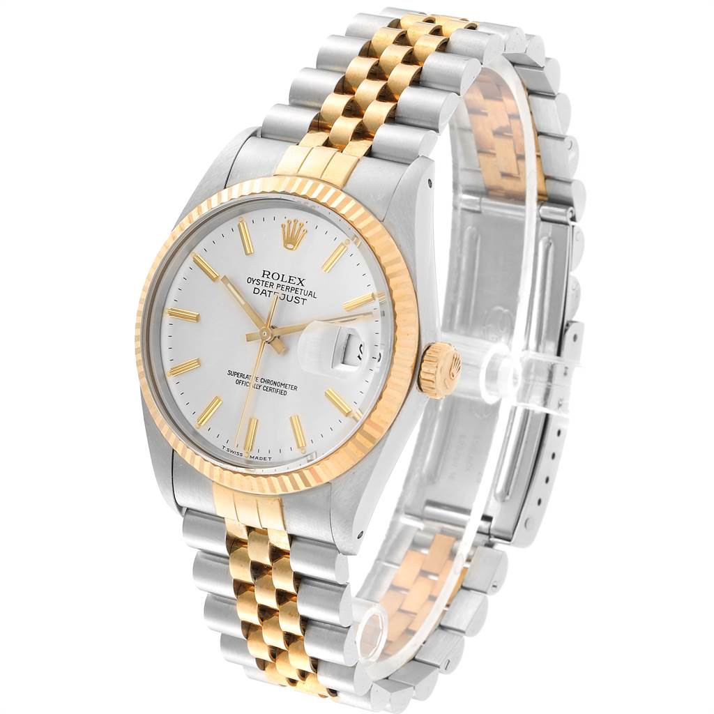 The Rolex Vintage Collection 16013 Men's Stainless Steel Silver Dial 16013 Men's Stainless Steel Silver Dial model watch is shown at a slight angle, displaying the face, crown, bezel, and bracelet.
