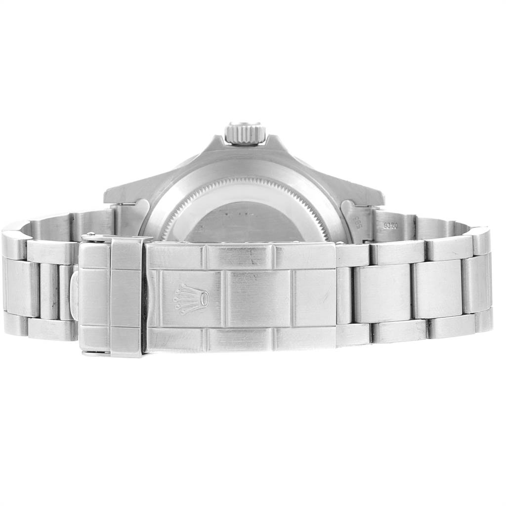 This image shows the back view of the Rolex Vintage Collection 16800 Men's Stainless Steel Black Dial 16800 Men's Stainless Steel Black Dial watch, focusing on the clasp and bracelet.