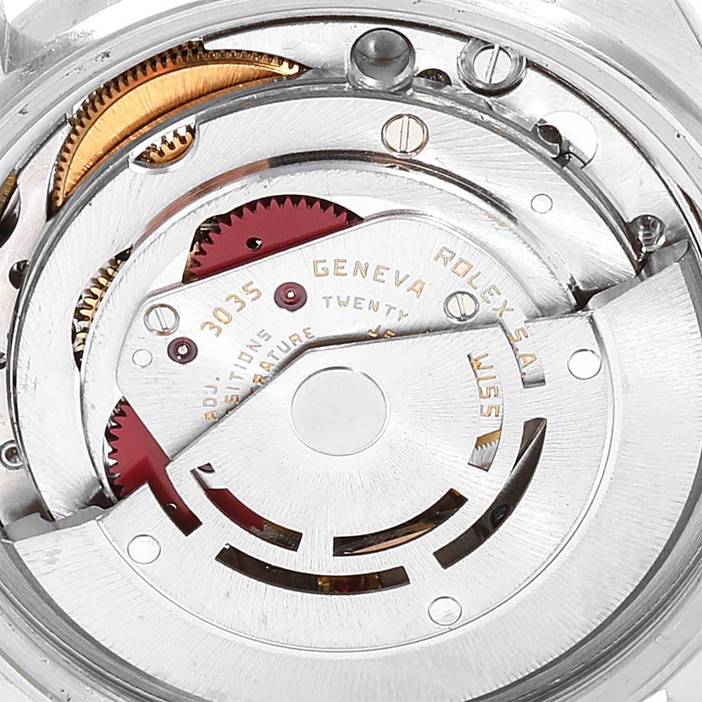 This image shows the movement mechanism from the back of a Vintage Collection Rolex watch.