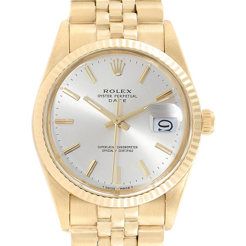 Rolex Date Yellow Gold Jubilee Bracelet Vintage Mens Watch 1503 SwissWatchExpo