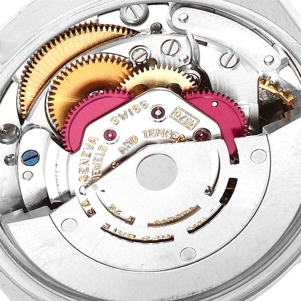 This image shows a close-up of the internal mechanical movement of a Vintage Collection model by Rolex.