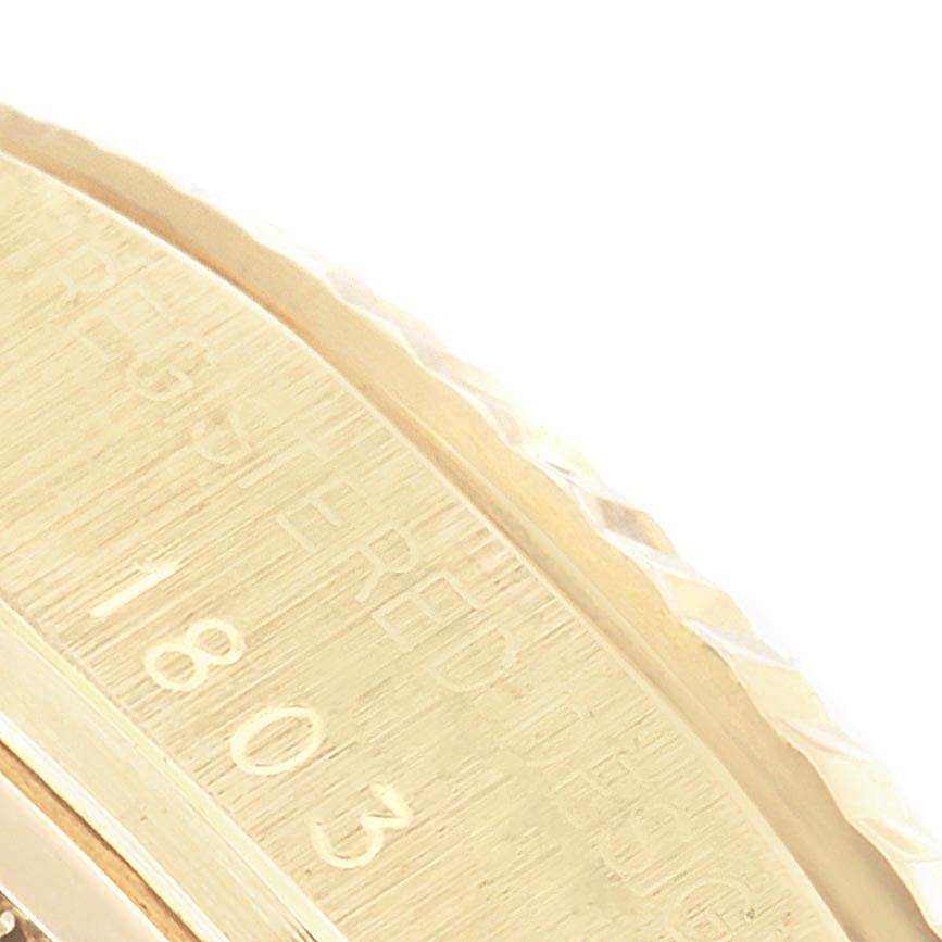 The image shows a close-up of the casing edge with the model number "1803" inscribed on the Rolex Vintage Collection 1803 Men's Yellow Gold Silver Dial 1803 Men's Yellow Gold Silver Dial watch.