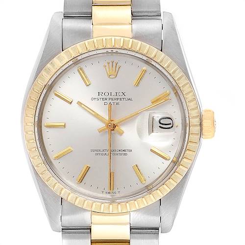 Photo of Rolex Date Steel Yellow Gold Oyster Bracelet Vintage Mens Watch 1505