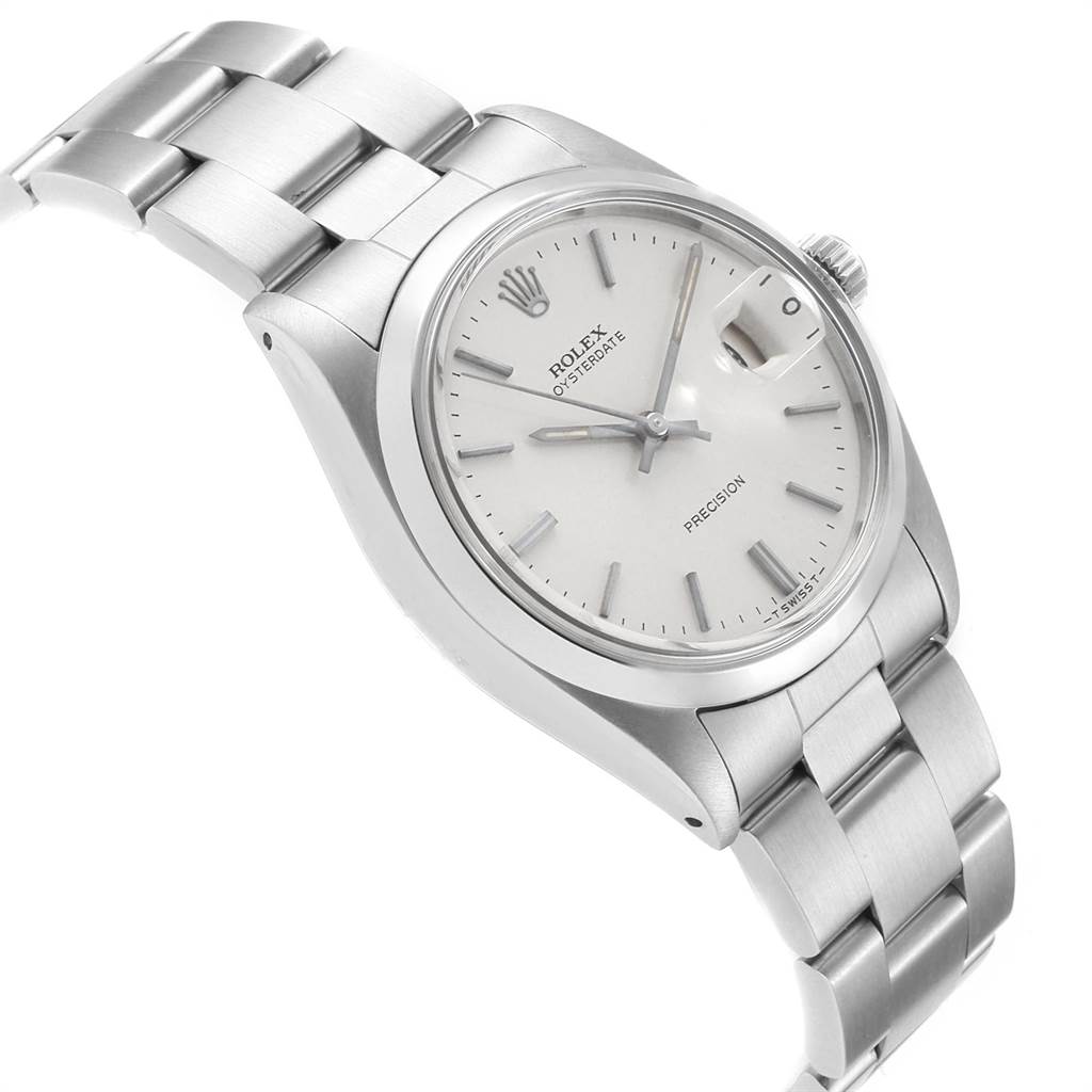 The Rolex Vintage Collection 6694 Men's Stainless Steel Silver Dial 6694 Men's Stainless Steel Silver Dial watch is shown at a slight angle, displaying its face, bracelet, and side crown.