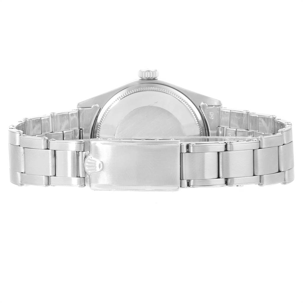 The image shows the back and bracelet of a Rolex Vintage Collection 1500 Men's Stainless Steel Silver Dial 1500 Men's Stainless Steel Silver Dial watch, viewed from the clasp side.