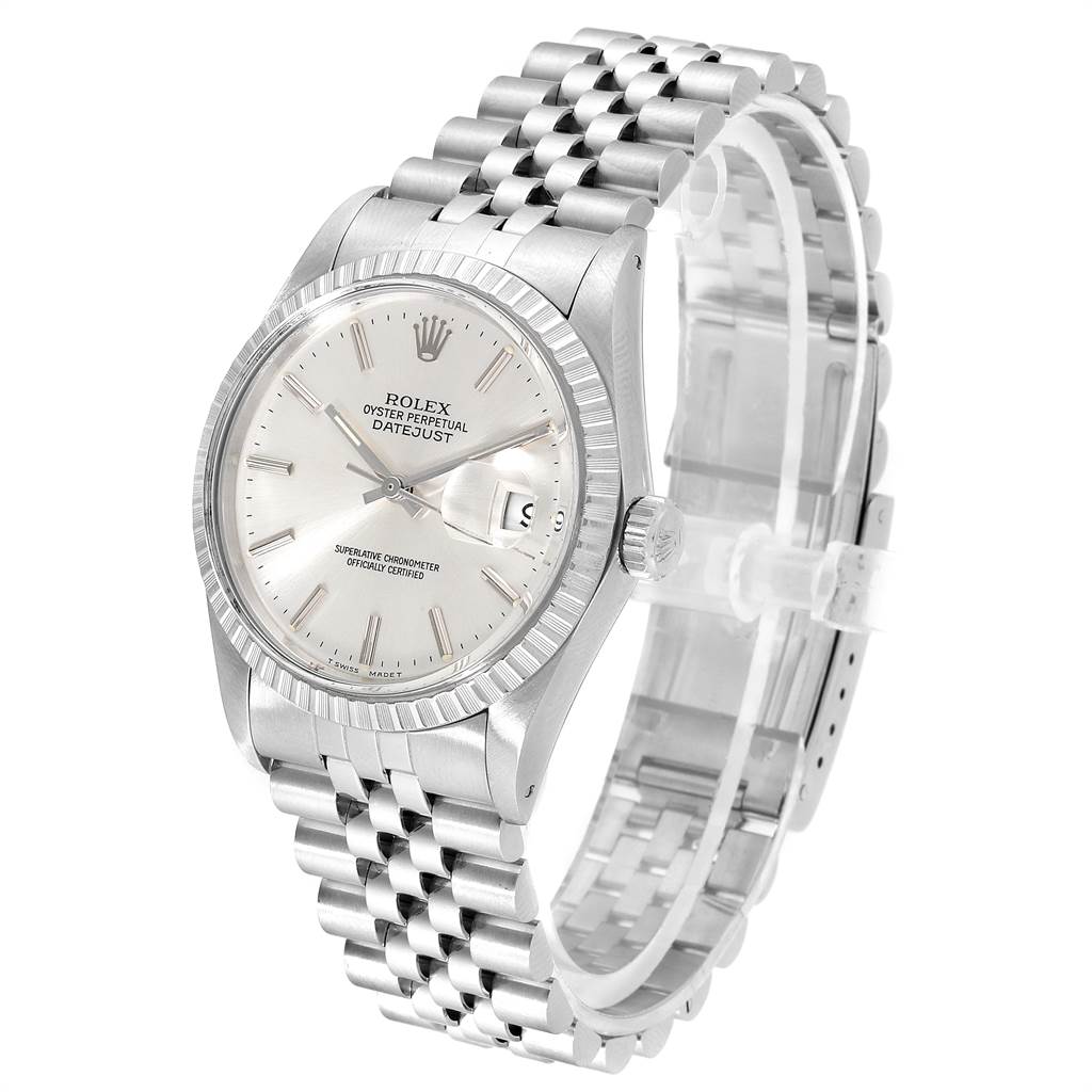 The Rolex Vintage Collection 16030 Men's Stainless Steel Silver Dial 16030 Men's Stainless Steel Silver Dial watch is shown at a three-quarter angle, displaying its face, bezel, and metal bracelet.