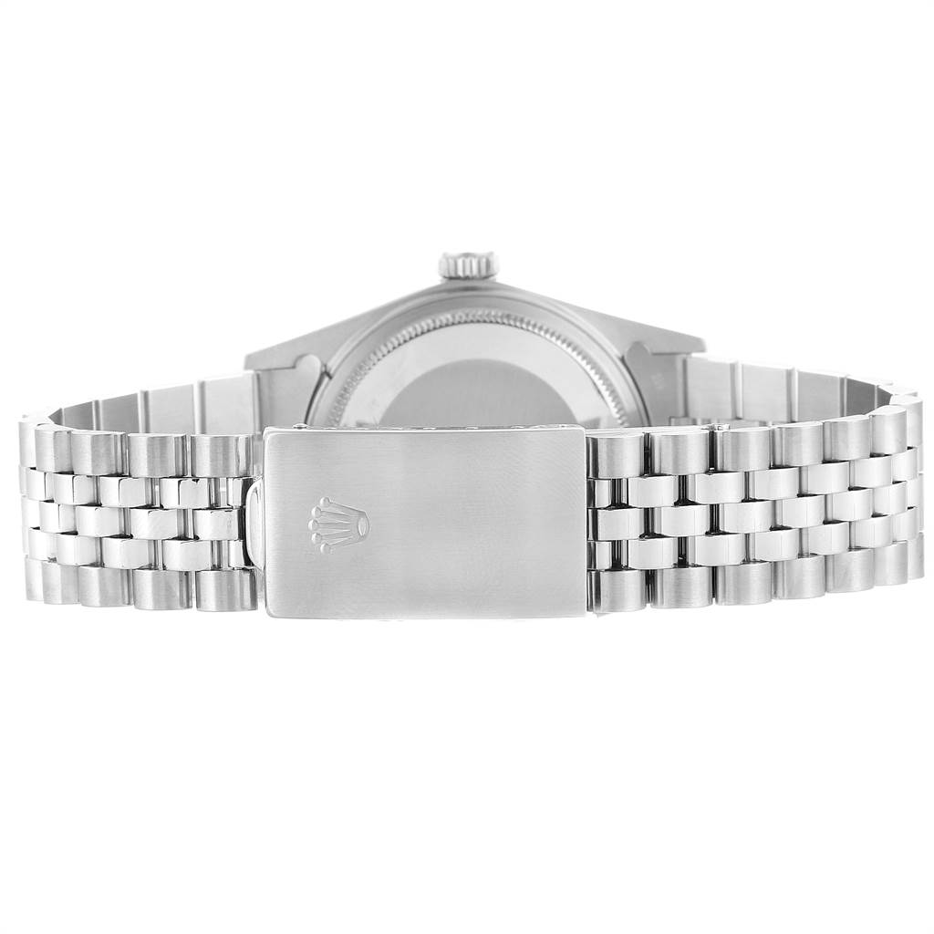 This image shows the Vintage Collection Rolex watch from the back, focusing on the clasp and bracelet.