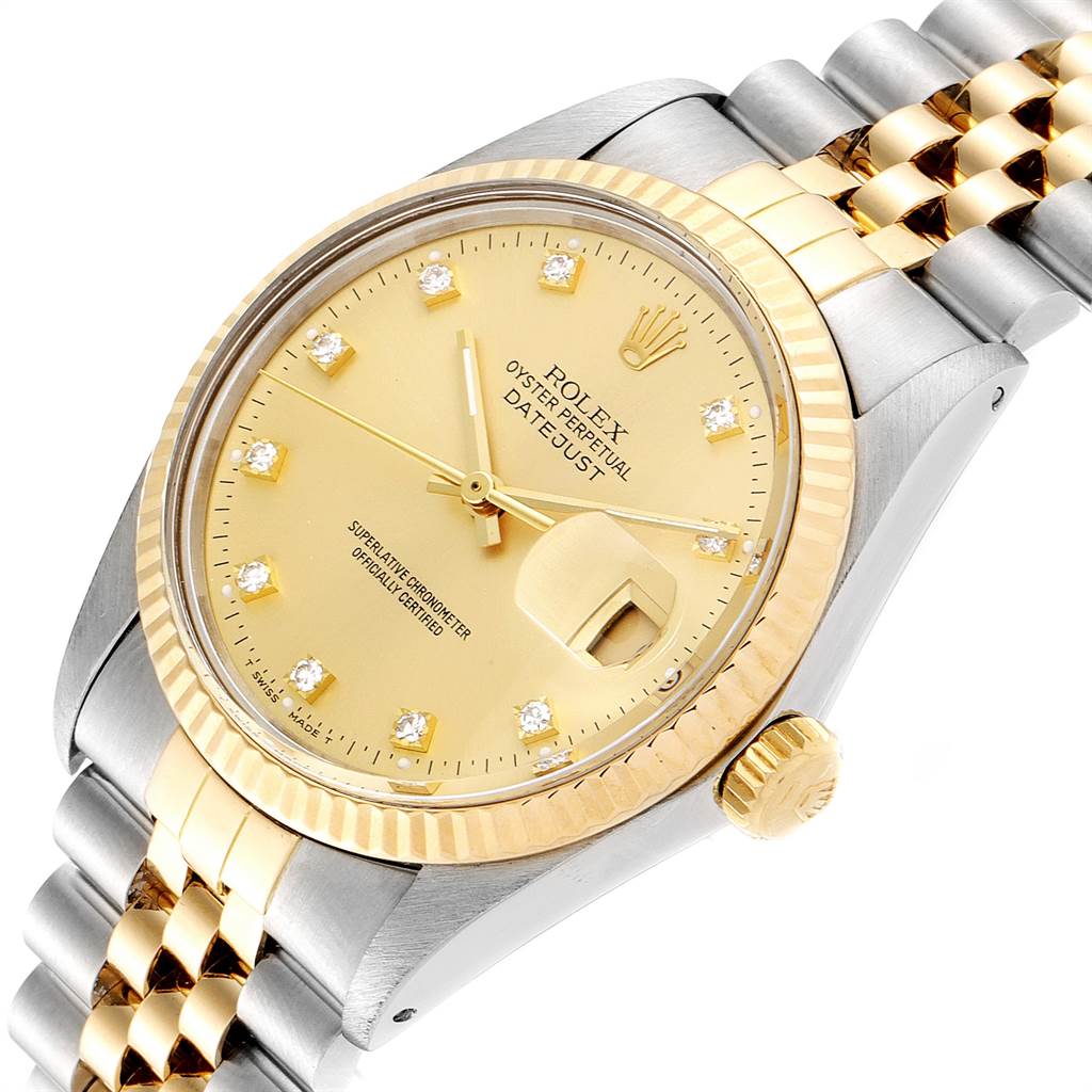 The Vintage Collection model by Rolex is shown from a top angle, highlighting the dial, crown, and part of the bracelet.