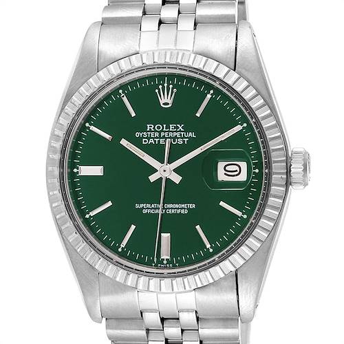 Photo of Rolex Datejust Green Dial Jubilee Bracelet Vintage Mens Watch 1603