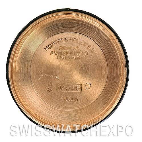 The image shows the inside case back of a Rolex Vintage Collection 1003 Stainless Steel Silver Dial 1003 Stainless Steel Silver Dial watch, with inscriptions on the interior surface.