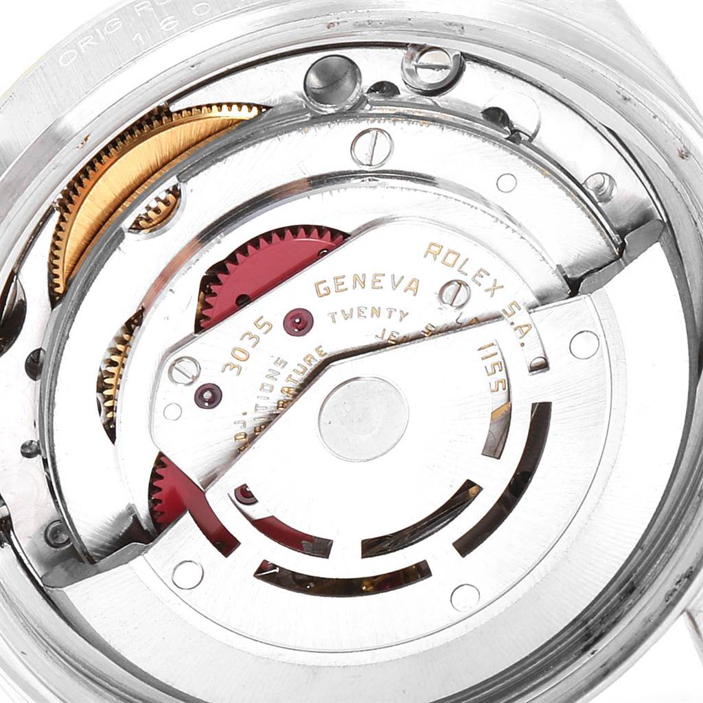 This image shows the internal movement mechanism of the Vintage Collection model by Rolex.