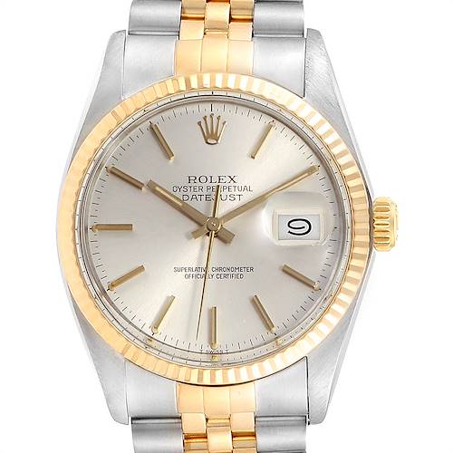 Photo of Rolex Datejust Steel Yellow Gold Silver Dial Vintage Mens Watch 16013