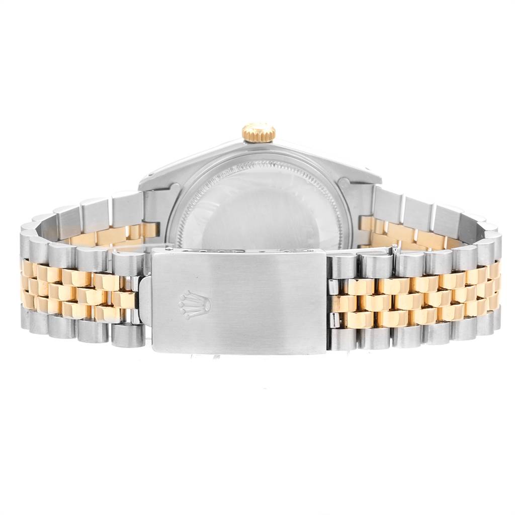 The image shows the case back and bracelet, including the clasp, of the Rolex Vintage Collection 16013 Men's Stainless Steel Silver Dial 16013 Men's Stainless Steel Silver Dial model from the back angle.