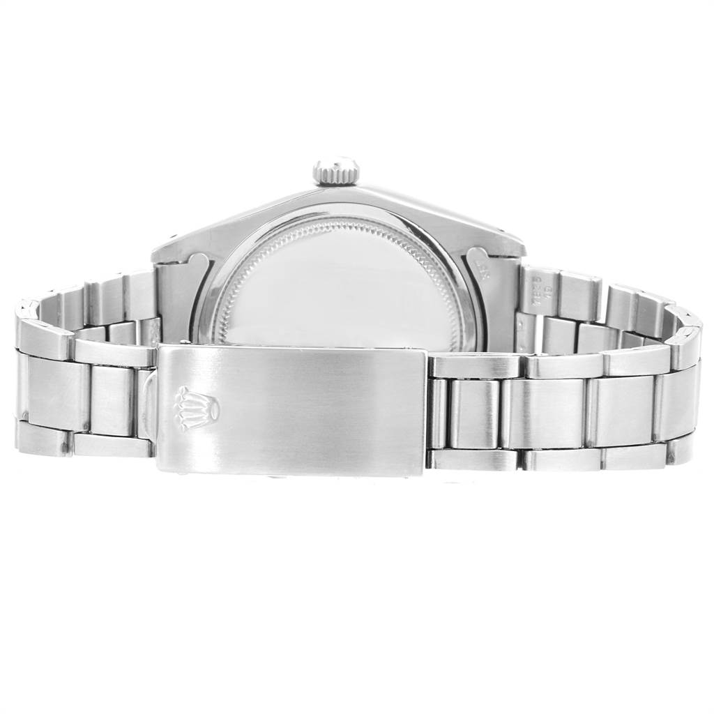 The image shows the back and clasp of a Rolex Vintage Collection 6694 Men's Stainless Steel Black Dial 6694 Men's Stainless Steel Black Dial watch, viewed from the rear.