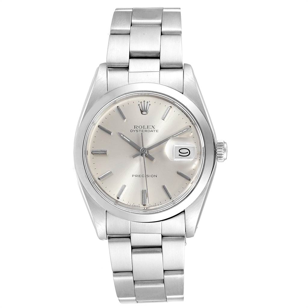 This Rolex Vintage Collection 6694 Men's Stainless Steel Silver Dial 6694 Men's Stainless Steel Silver Dial watch is shown from a front angle, highlighting its dial, bracelet, and date window.
