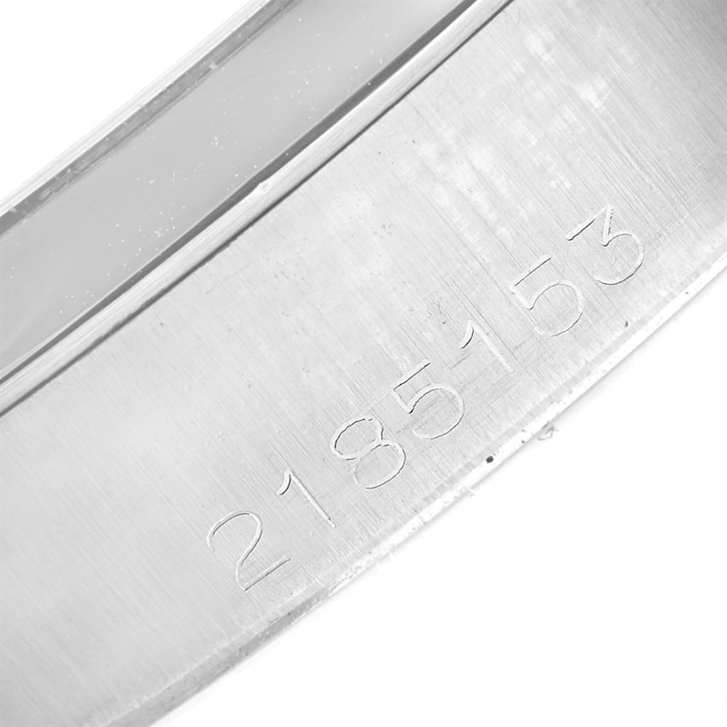 This is a close-up image showing the serial number engraving on the inner bezel of a Vintage Collection model by Rolex.