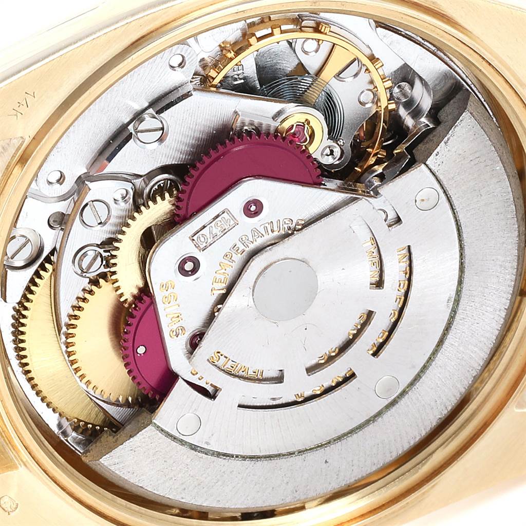 This image shows the inner mechanical movement of a Rolex Vintage Collection 1503 Men's Yellow Gold Brown Dial 1503 Men's Yellow Gold Brown Dial watch.