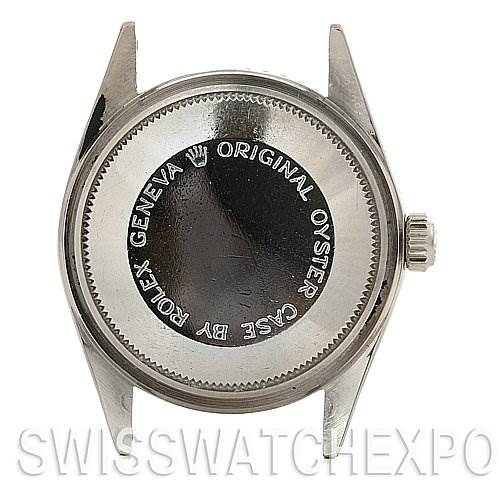 This image shows the back case and crown of a Tudor Submariner 90910 Men's Stainless Steel Black Dial 90910 Men's Stainless Steel Black Dial watch viewed from the rear.