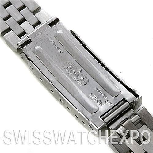 This image shows the underside of the clasp of a Tudor Submariner 90910 Men's Stainless Steel Black Dial 90910 Men's Stainless Steel Black Dial watch bracelet.