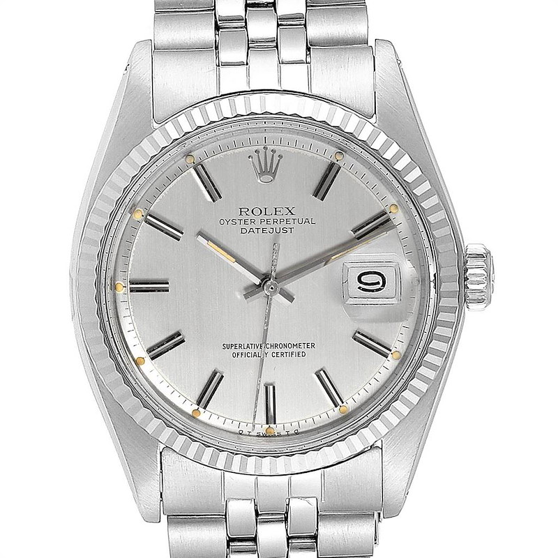 Rolex Datejust Steel White Gold Sigma Dial Vintage Mens Watch 1601 SwissWatchExpo