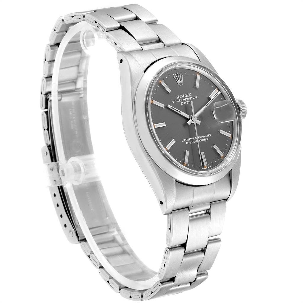 The Vintage Collection model by Rolex is shown from an angle displaying the face, bezel, and part of the bracelet.