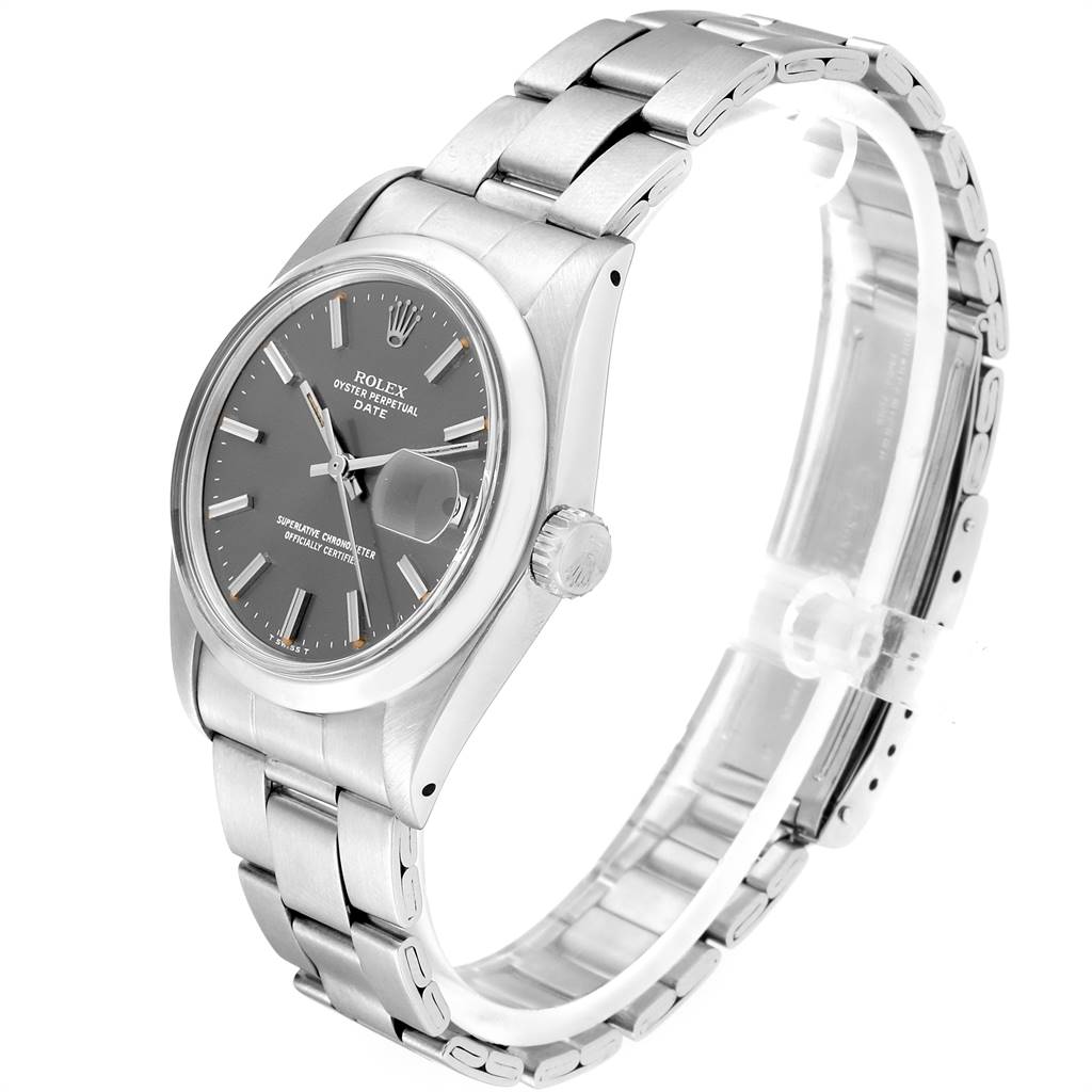 The image shows a side-angle view of a Vintage Collection Rolex watch, highlighting its face, crown, and bracelet.