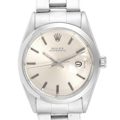 Photo of Rolex OysterDate Precision Silver Dial Oyster Bracelet Vintage Watch 6694