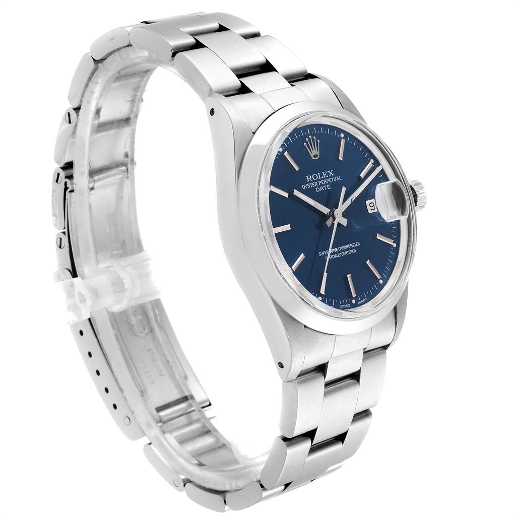 The Vintage Collection Rolex watch is shown from an angled side view, highlighting its bracelet, dial, and crown.