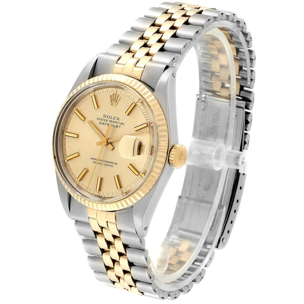 Rolex Datejust Steel Yellow Gold Fluted Bezel Vintage Mens ...