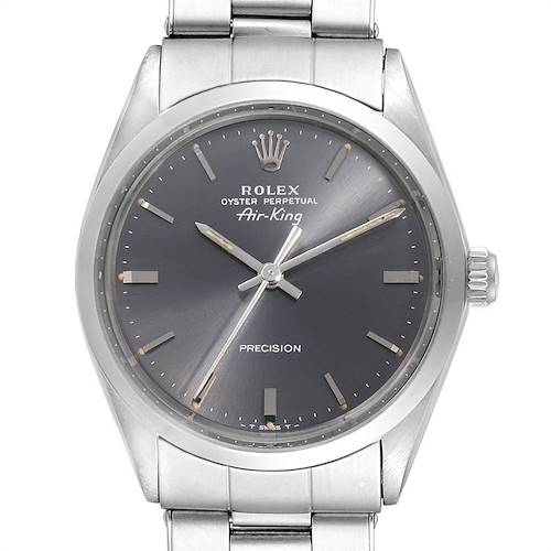 Photo of Rolex Air King Vintage Stainless Steel Grey Dial Mens Watch 5500
