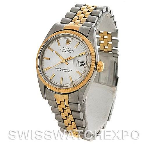 This image shows a Rolex Vintage Collection 1601 Men's Stainless Steel Silver Dial 1601 Men's Stainless Steel Silver Dial watch angled slightly from the front, highlighting the bracelet, bezel, dial, and crown.