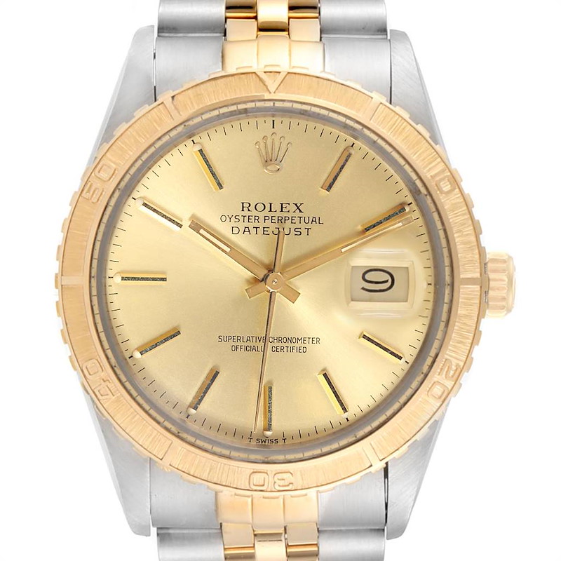Rolex Datejust Turnograph Steel Yellow Gold Vintage Mens Watch 16253 SwissWatchExpo