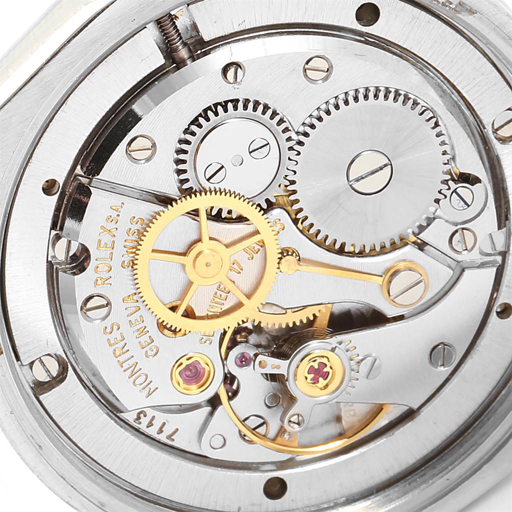 This image shows the internal mechanism and gears of the Rolex Vintage Collection 6694 Men's Stainless Steel Black Dial 6694 Men's Stainless Steel Black Dial watch.