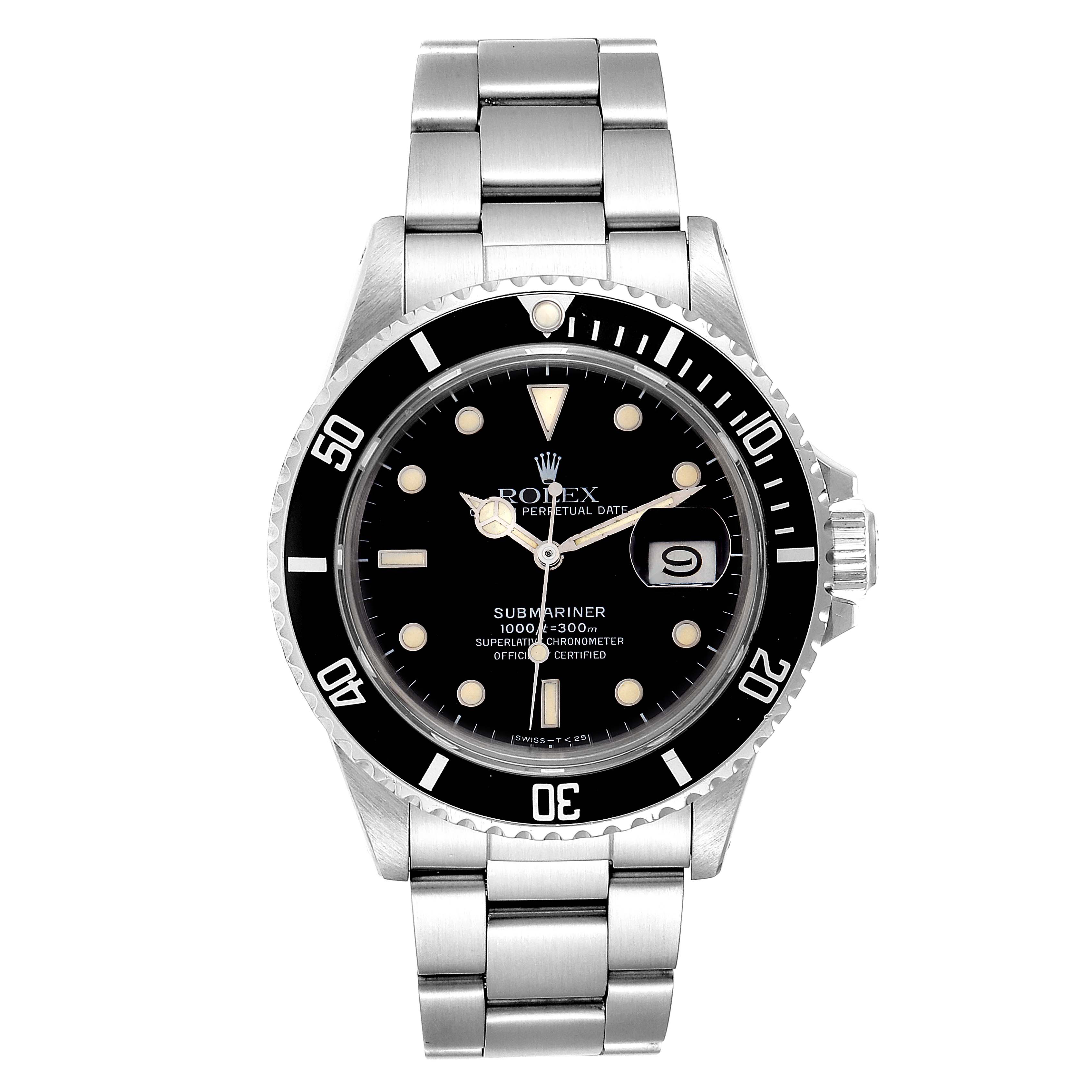 The image shows a front view of a Rolex Submariner Vintage Collection watch, highlighting its dial, bezel, and bracelet.