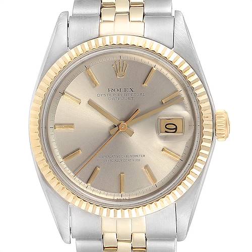 Photo of Rolex Datejust Steel Yellow Gold Fluted Bezel Vintage Mens Watch 1601