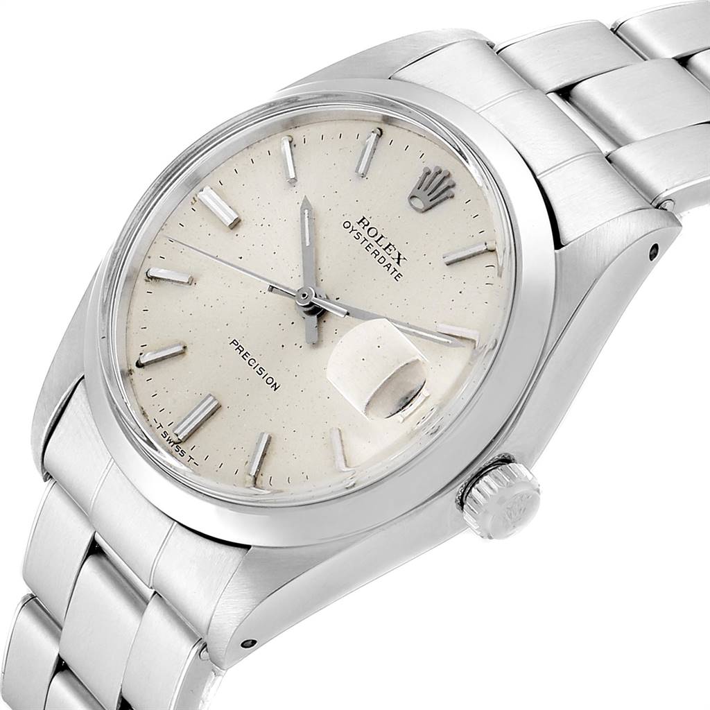 The Vintage Collection model by Rolex is shown at a slight angle, displaying the dial, crown, and part of the bracelet.