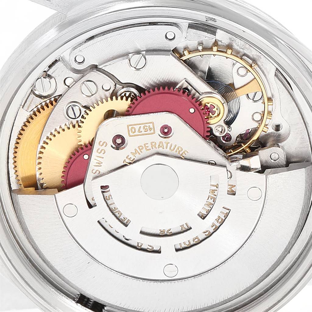 This image shows a close-up view of the inner mechanism of the Vintage Collection model by Rolex.