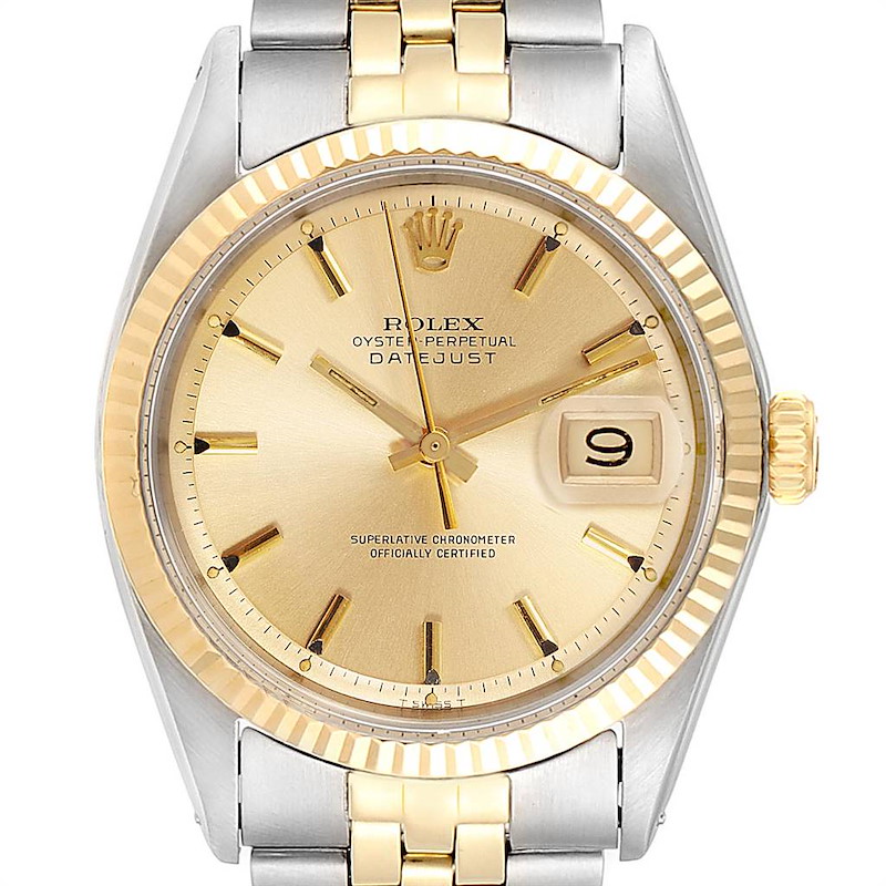Rolex Datejust Steel Yellow Gold Automatic Vintage Mens Watch 1601 SwissWatchExpo