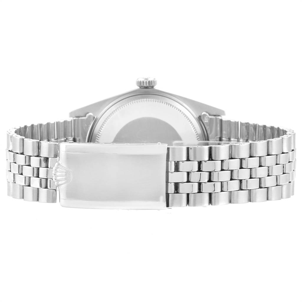 The image shows the back view of the Rolex Vintage Collection 1601 Men's Stainless Steel Silver Dial 1601 Men's Stainless Steel Silver Dial watch, focusing on its metal bracelet and clasp.