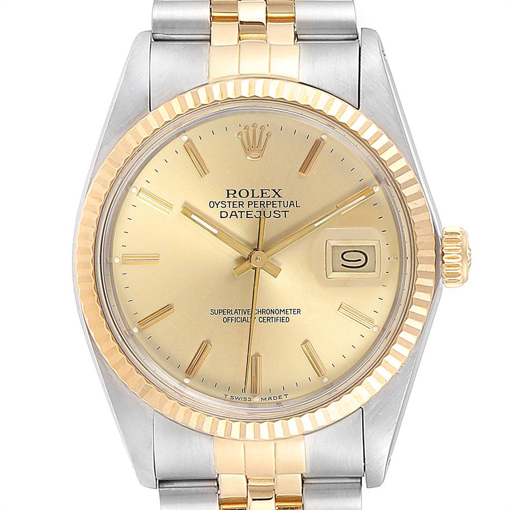 Rolex Datejust 36 Steel Yellow Gold Vintage Mens Watch 16013 ...