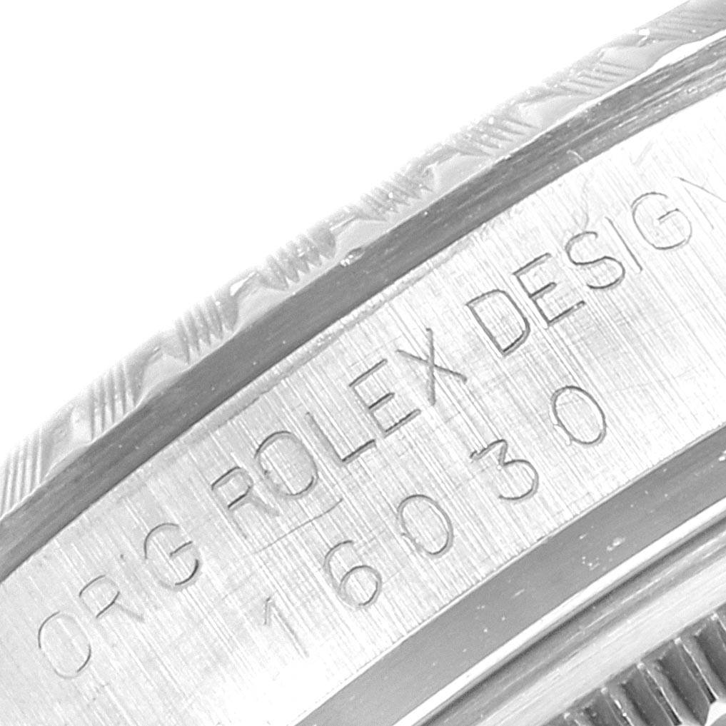 This close-up image shows the engraved bezel and case edge of the Vintage Collection model by Rolex.