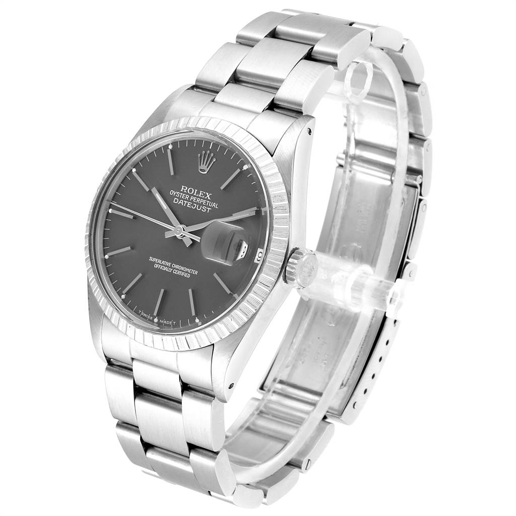 The Rolex Vintage Collection 16030 Men's Stainless Steel Grey Dial 16030 Men's Stainless Steel Grey Dial model watch is shown at a three-quarter view, highlighting the face, bracelet, and crown.