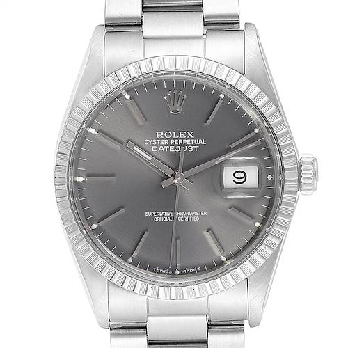 Photo of Rolex Datejust Vintage Grey Dial Steel Mens Watch 16030 Box Papers