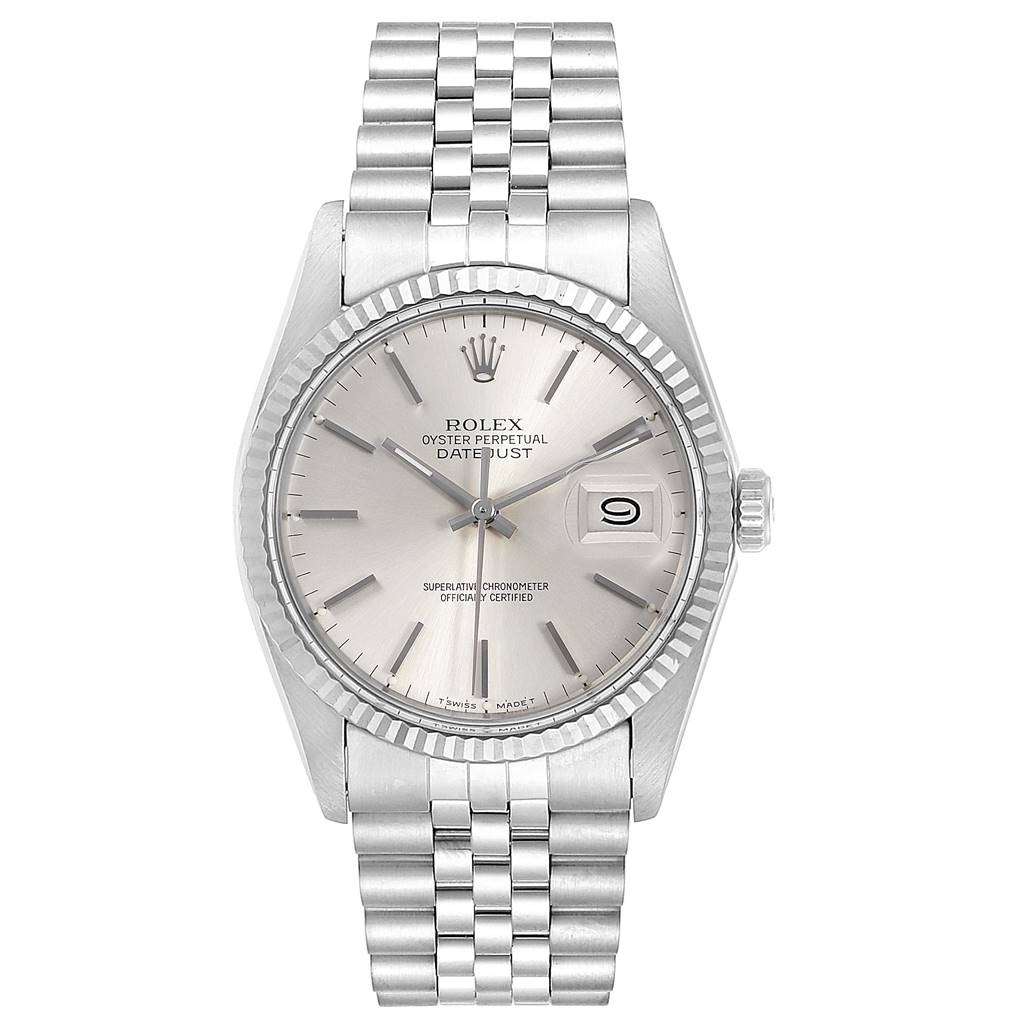 The Rolex Vintage Collection 16014 Men's Stainless Steel Silver Dial 16014 Men's Stainless Steel Silver Dial model is shown from a front angle displaying its face, bezel, and bracelet.