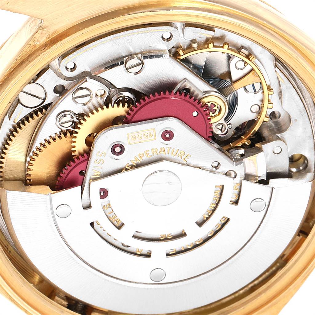 The image shows a close-up view of the internal mechanical movement of the Vintage Collection model by Rolex.