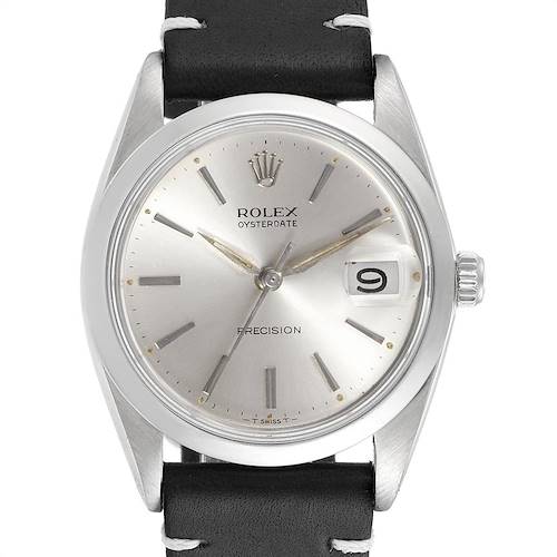 Photo of Rolex OysterDate Precision Domed Bezel Steel Vintage Mens Watch 6694