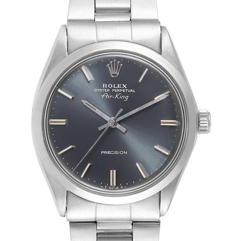 Rolex Air King Vintage Stainless Steel Grey Dial Mens Watch 5500 SwissWatchExpo