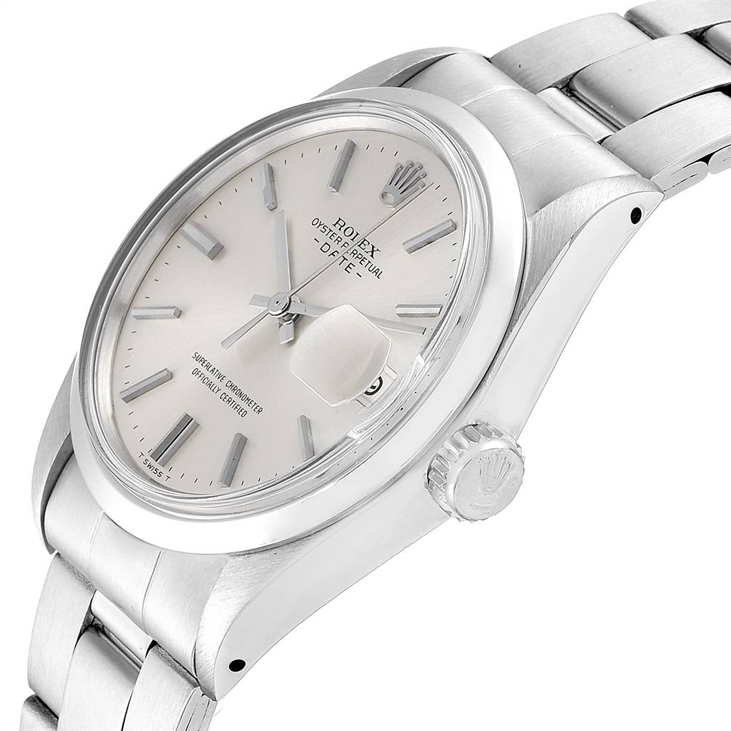 The Vintage Collection Rolex watch is shown from a side angle, highlighting the face, crown, and part of the bracelet.